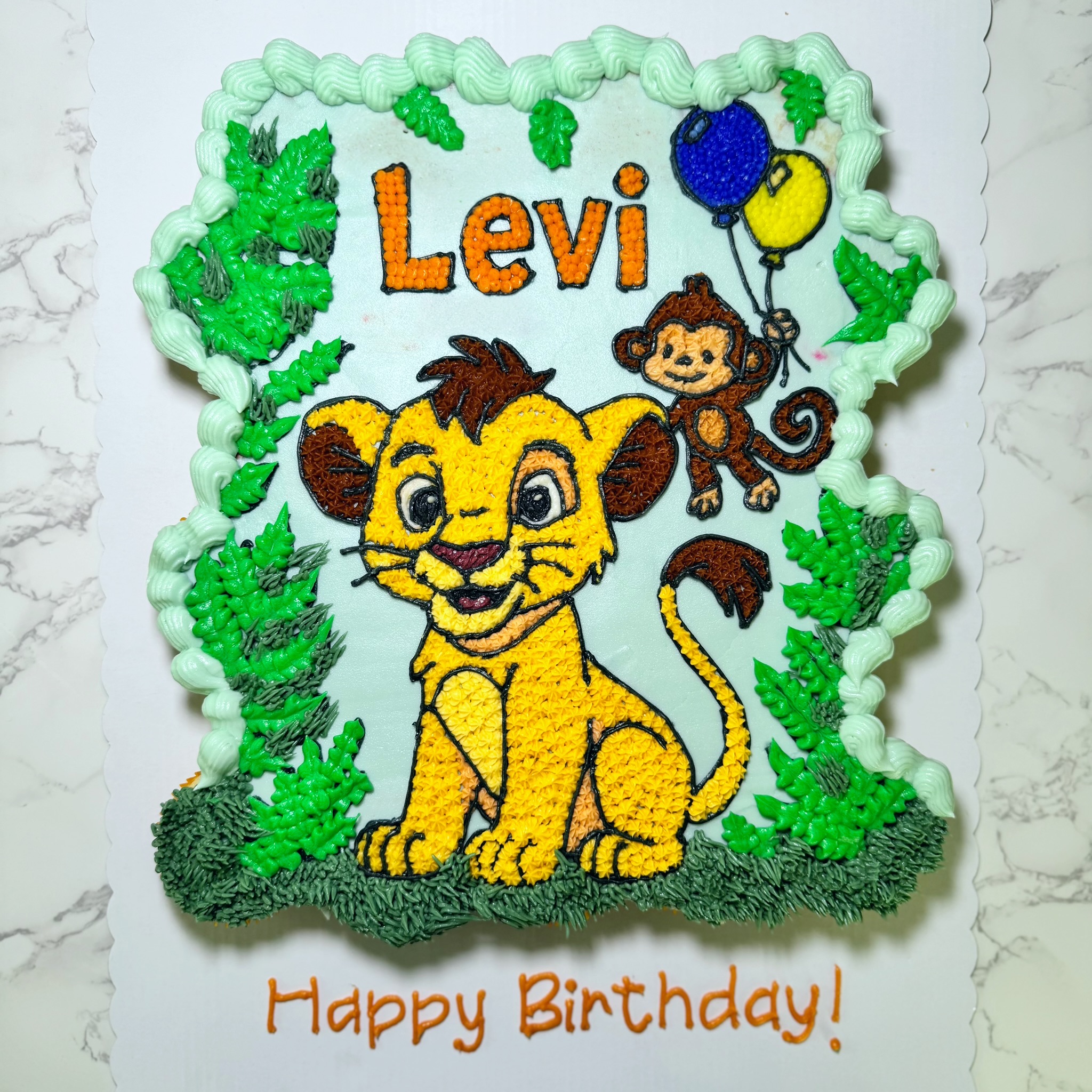 Lion King Simba birthday cake