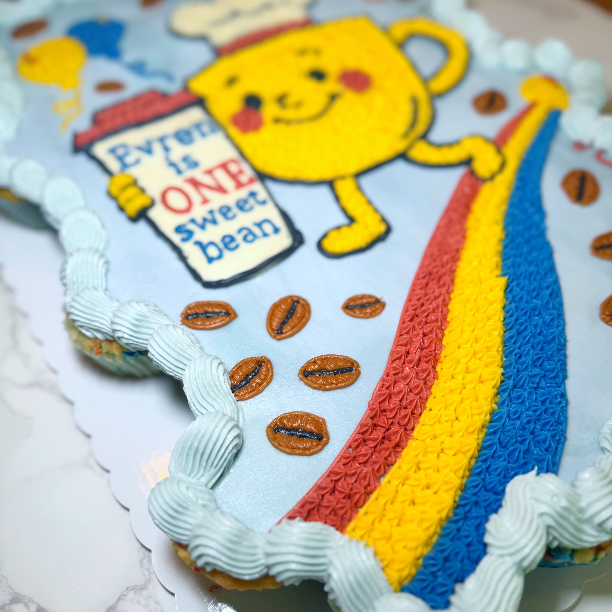 Coffee cup birthday cake