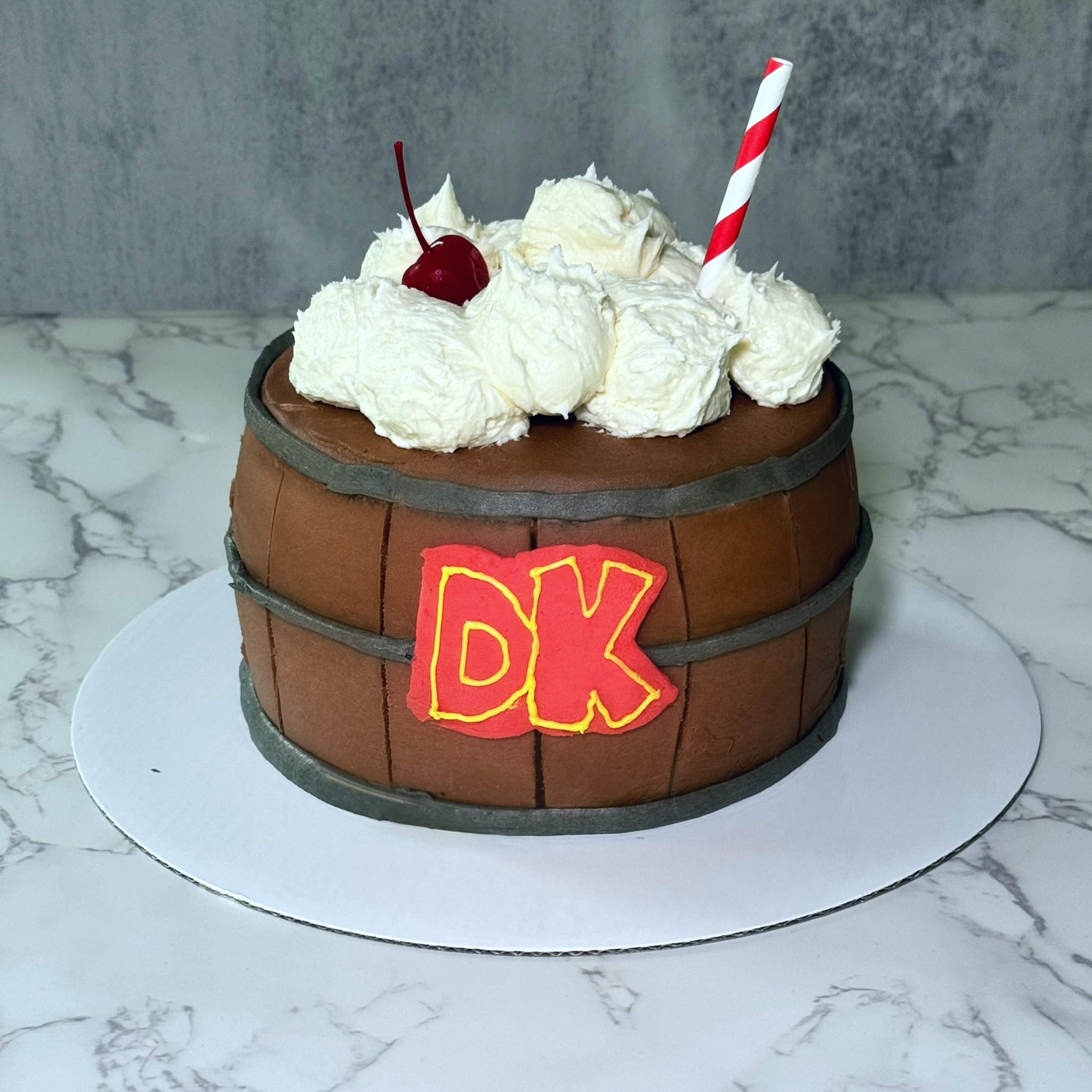 Donkey Kong barrel cake
